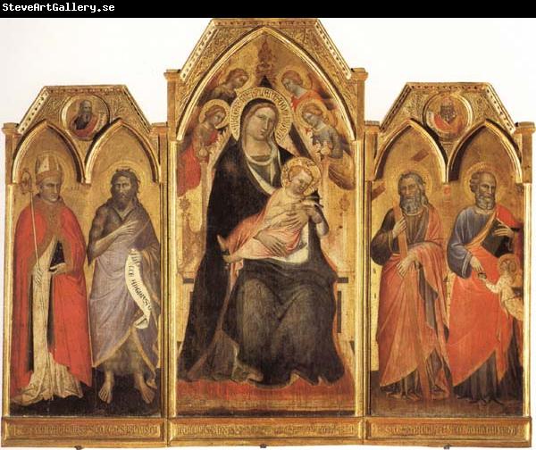 Spinello Aretino Madonna and Child Enthroned with SS.Paulinus,john the Baptist,Andrew,and Matthew